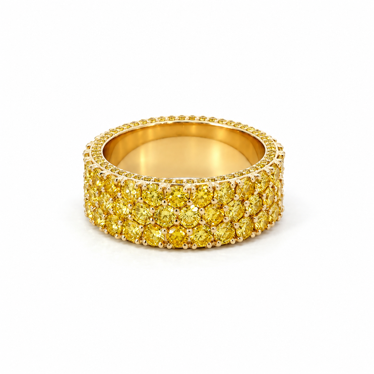 Men’s 9MM Yellow Diamond Eternity Wedding Band | Lab Yellow Diamonds 7.20ct TW | Men’s Wedding Band
