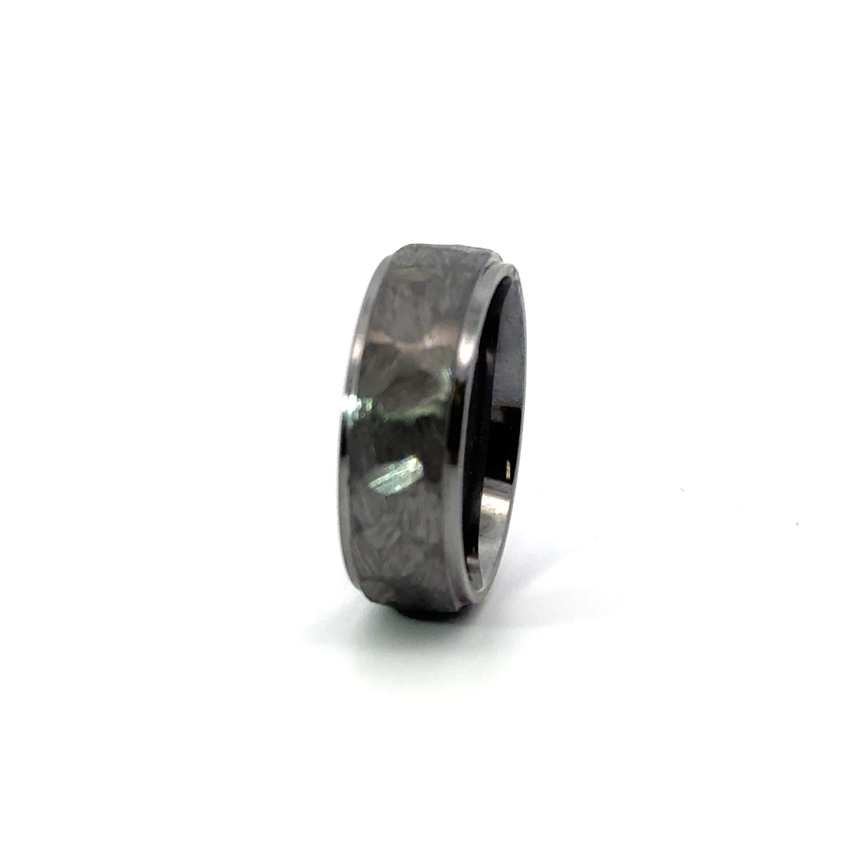 Men's Dome Edged Tantalum Wedding Band - Rock Finish – view 2 of 2