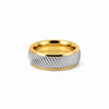Men’s Domed with Diagonal Grooves Wedding Band | 6MM to 8MM | 14KT Yellow Gold White Gold or Rose Gold | Men’s Wedding