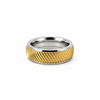Men’s Domed with Ripple Pattern Wedding Band - 7 or 8MM - Choice of Yellow Gold White Gold or Rose Gold - Men’s Wedding