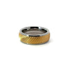 Men’s Domed with Ripple Pattern Wedding Band- 7 or 8MM -Choice of Yellow Gold White Gold or Rose Gold - Men’s Wedding