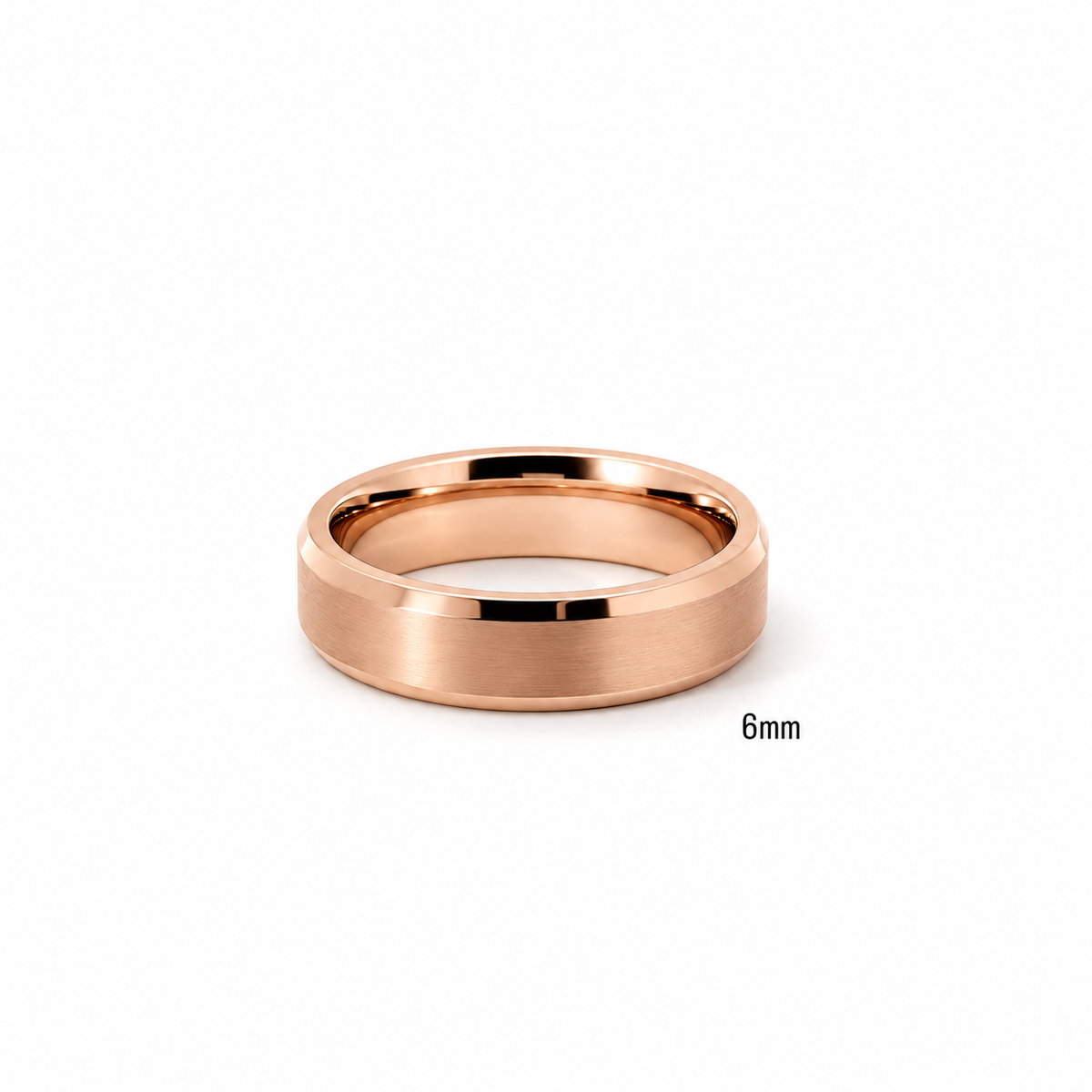 Men’s Flat Bevelled Edge Wedding Band | Satin Finish | 6MM to 8MM | 14KT White Yellow Rose Gold or Zirconium | Men’s