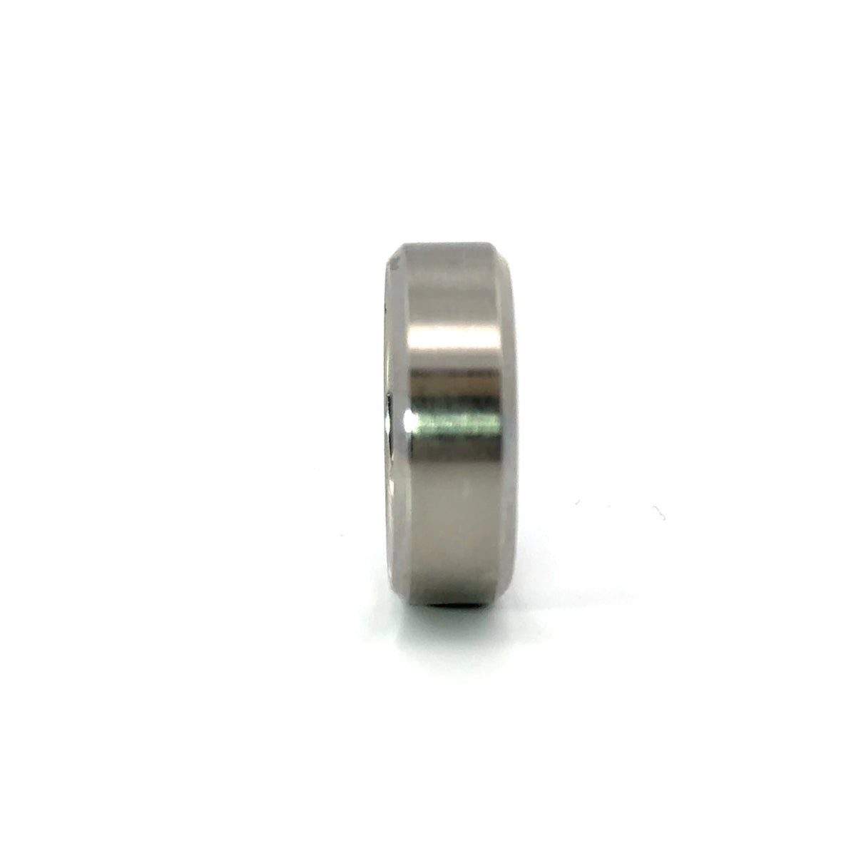 Men’s Flat Bevelled Edge Wedding Band with Satin Finish - 6 / 7 or 8MM - Choice of White Gold / Yellow Gold or Rose