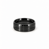 Men’s Flat Bevelled with Centre Accent Groove Wedding Band | 6 7 or 8MM | Choice of White Gold Yellow Gold Rose Gold