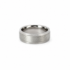 Men’s Flat Grooved Edge Wedding Band | 6 7 or 8MM | Choice of White Gold | Yellow Gold | Rose Gold or Zirconium - Men’s