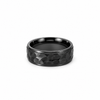 Men’s Flat Grooved Edge Wedding Band | Rock Polish Finish | 6MM to 8MM | 14KT White Yellow Rose Gold or Zirconium