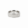 Men’s Flat Grooved Edge Wedding Band | Treebark Finish | 6MM to 8MM | 14KT White Yellow Rose Gold or Zirconium | Men’s