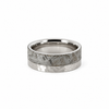 Men’s Flat Meteorite and Cobalt Wedding Band | Hammer Finish | 6MM to 8MM | Men’s Wedding Band