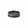 Men’s Flat Wedding Band | Tantalum with 14KT Yellow Gold White Gold or Rose Gold Inlay | Sand Finish | Men’s Wedding
