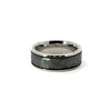 Men’s Flat with Bevelled Edges - Cobalt with Tantalum Wedding Band- Hammer Finish 6 / 7 or 8MM - Men’s Wedding Band