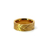 Men’s Flat with Flatbraid Pattern Wedding Band- Satin Finish 7 or 8MM -Choice of Yellow Gold White Gold or Rose Gold
