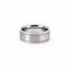 Men’s Flat with Milgrain Edge Wedding Band with Hammer Finish | 6MM to 8MM | 14KT White Gold Yellow Gold or Rose Gold