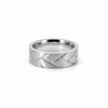 Men’s Intersecting Diagonal Groove Wedding Band | Satin Finish | 6MM to 8MM | 14KT Yellow Gold White Gold or Rose Gold