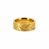 Men’s Flat with Flatbraid Pattern Wedding Band - Satin Finish 7 or 8MM - Choice of Yellow Gold White Gold or Rose Gold