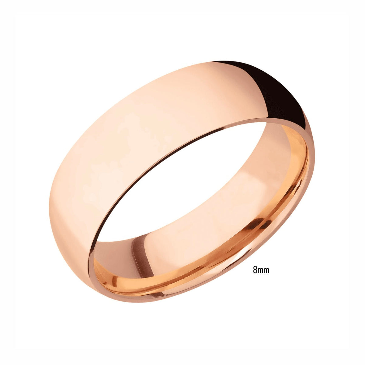 Men’s Wedding Band - 4MM to 8MM Rounded Band - Choice of White Gold/ Yellow Gold or Rose Gold - Men’s Wedding Band