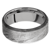 Meteorite + None Finish + Titanium - 8 mm wide Beveled Meteorite band featuring a Titanium sleeve. - Custom