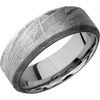 Meteorite + None Finish + Titanium - 8 mm wide High Bevel Meteorite band featuring a Titanium sleeve. - Custom