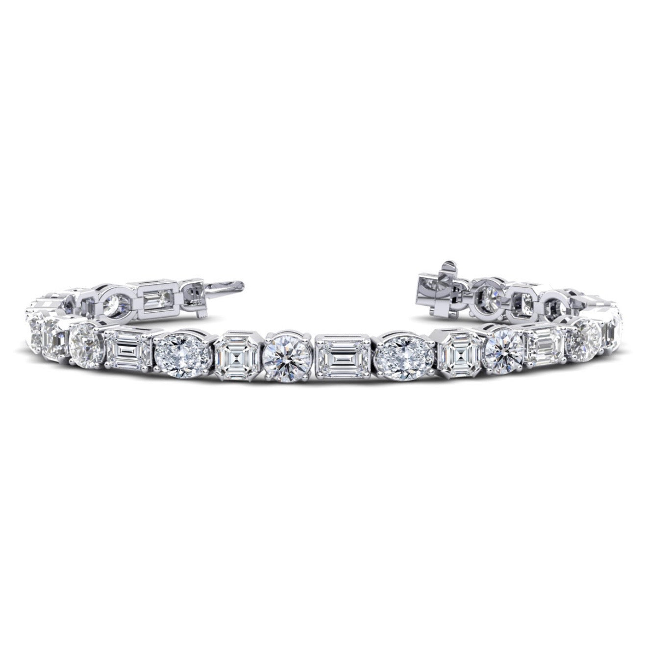 Mixed Shape Diamond Tennis Bracelet – view 1 of 2