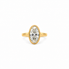 Moval lab diamond engagement ring, milgrain bezel on a 4mm to 2.50mm graduated cigar band with cathedral setting – view 1 of 3