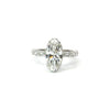 Moval Cut Lab Engagement Ring with Shared Bead Reverse Halo - Choice of 2.00ct/ 3.00ct / 4.00ct or 5.00ct - Hidden Halo