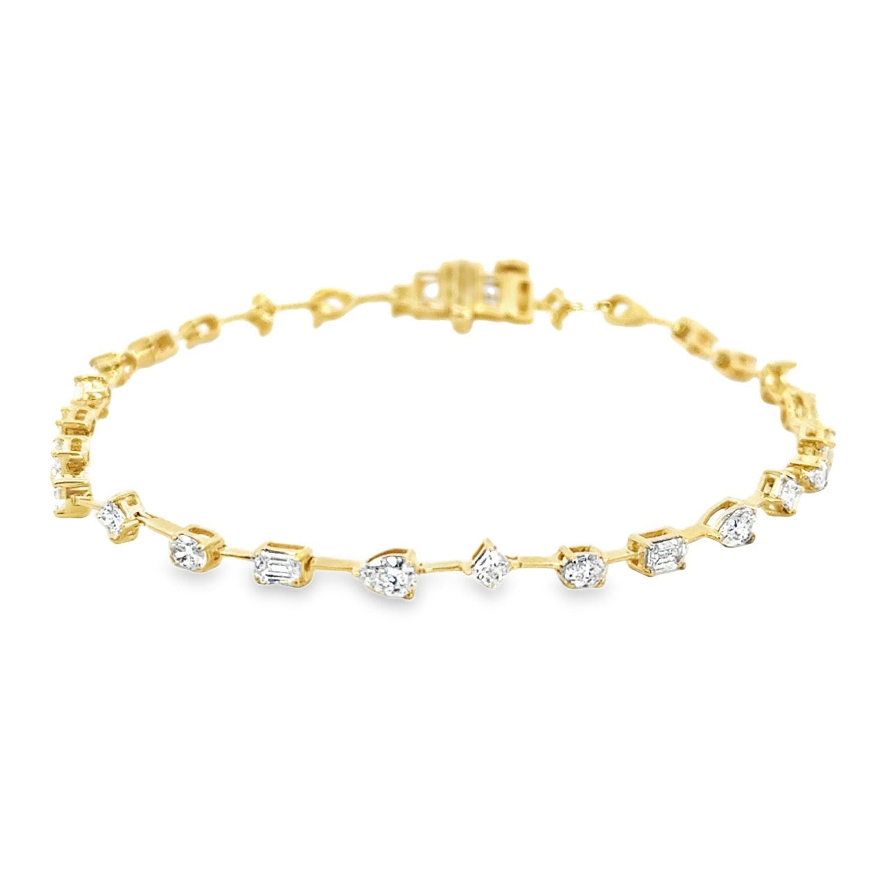 Multi-Shape Lab Diamond Station Bracelet - Choice of 1.00ct / 2.00ct / 3.00ct or 5.00ct TW - Lab Diamond Tennis