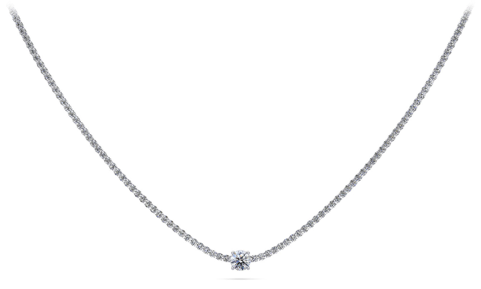 Natural Diamond Tennis Necklace -Choice of White or Yellow Gold - 6.50ct to 8.00ct Total Weight - Natural Diamond