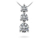 Natural Diamond Three Prong 3 Stone Pendant In 14K Yellow Gold Or White Gold - Natural Diamond Necklace