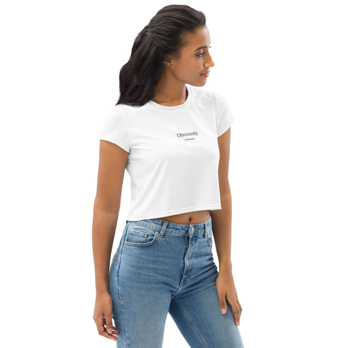 "Obviously" All-Over Print Crop Tee – view 5 of 5