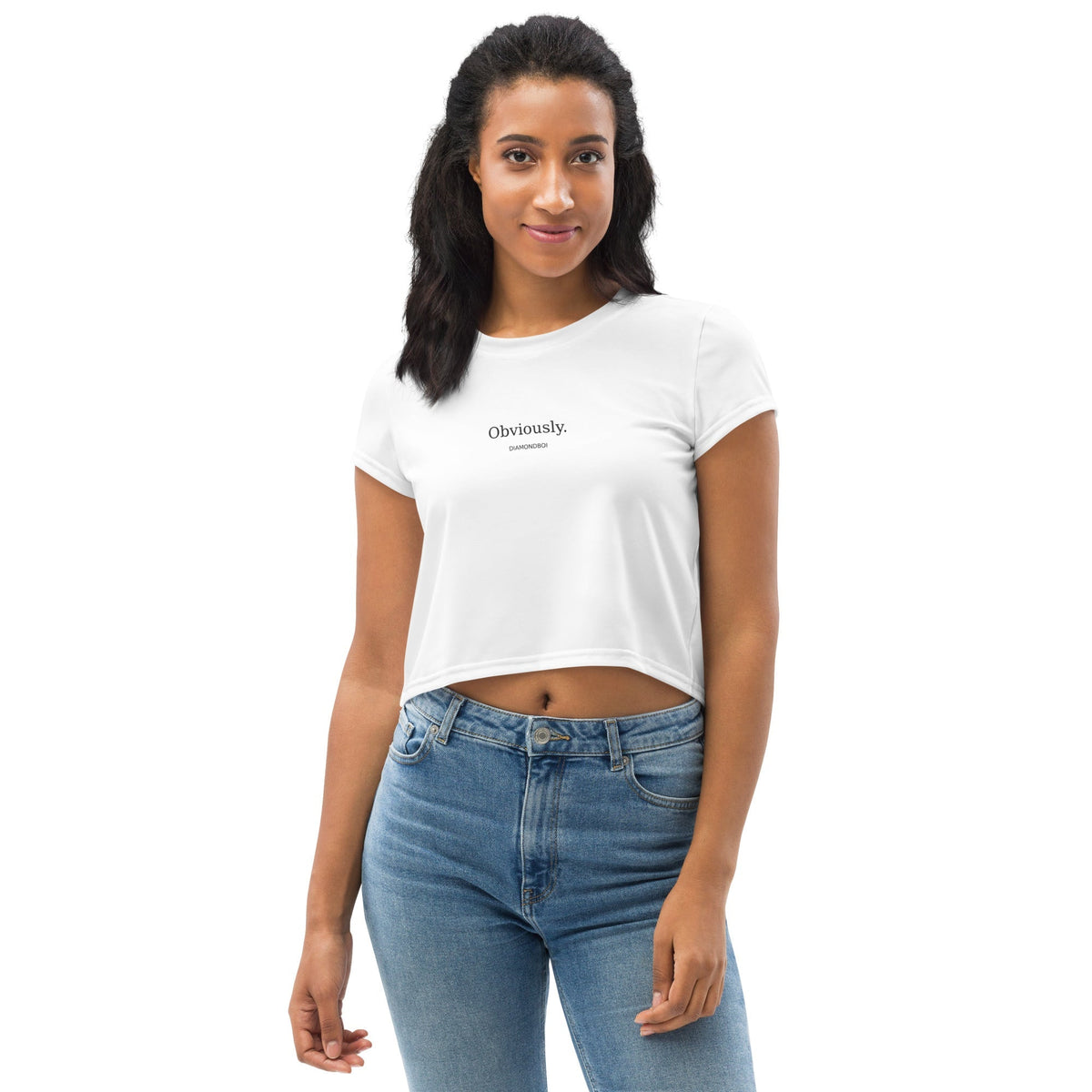 "Obviously" All-Over Print Crop Tee – view 1 of 5