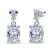 Oval & Baguette Diamond Drop Earring- Available in 1.32 - 2.12ct - Lab or Natural Diamond Earrings