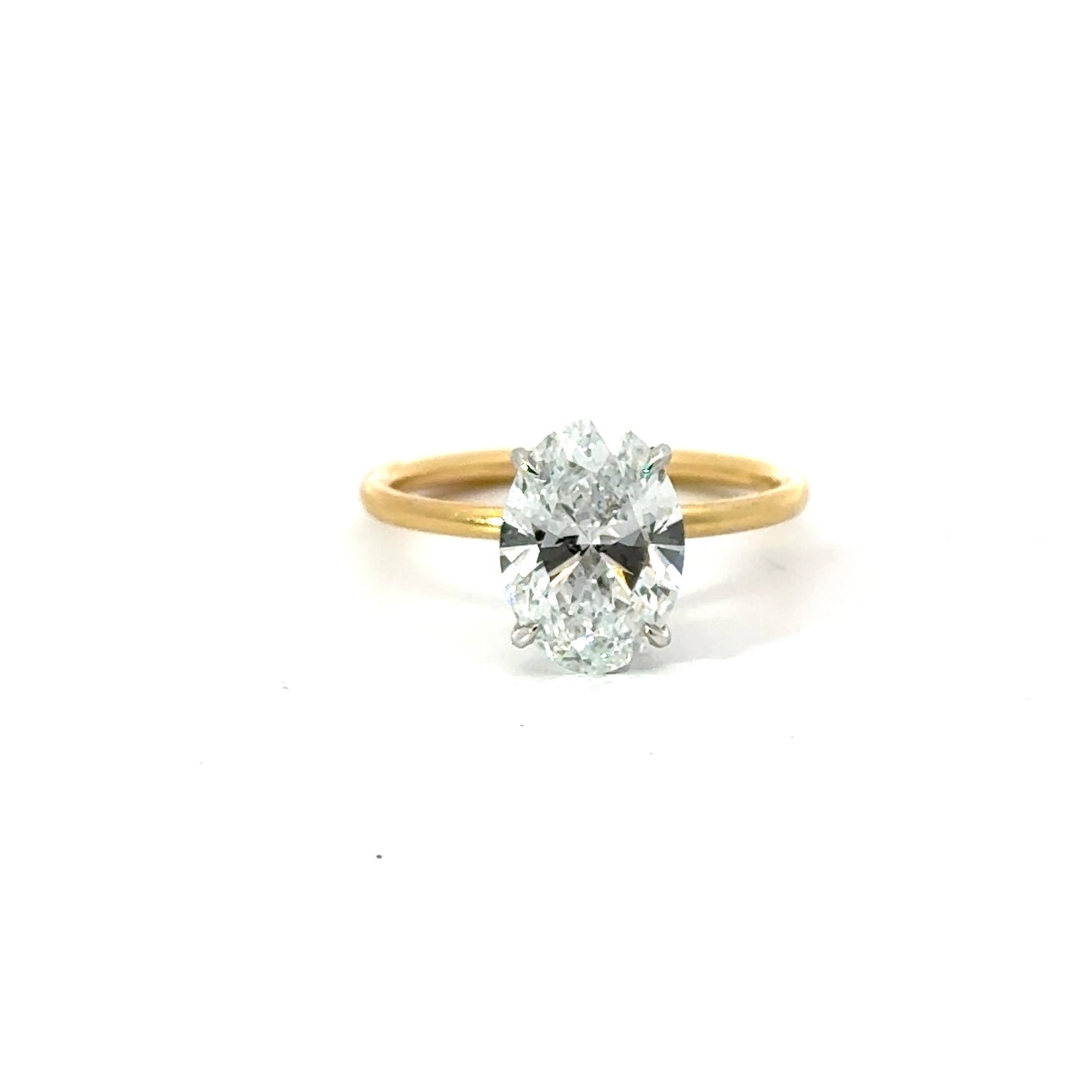 Oval Cut Diamond 1.50MM Solitaire Design- Choice of.50ct /.80ct / 1.00ct or 1.20ct Centre Diamond - Hidden Halo Reverse