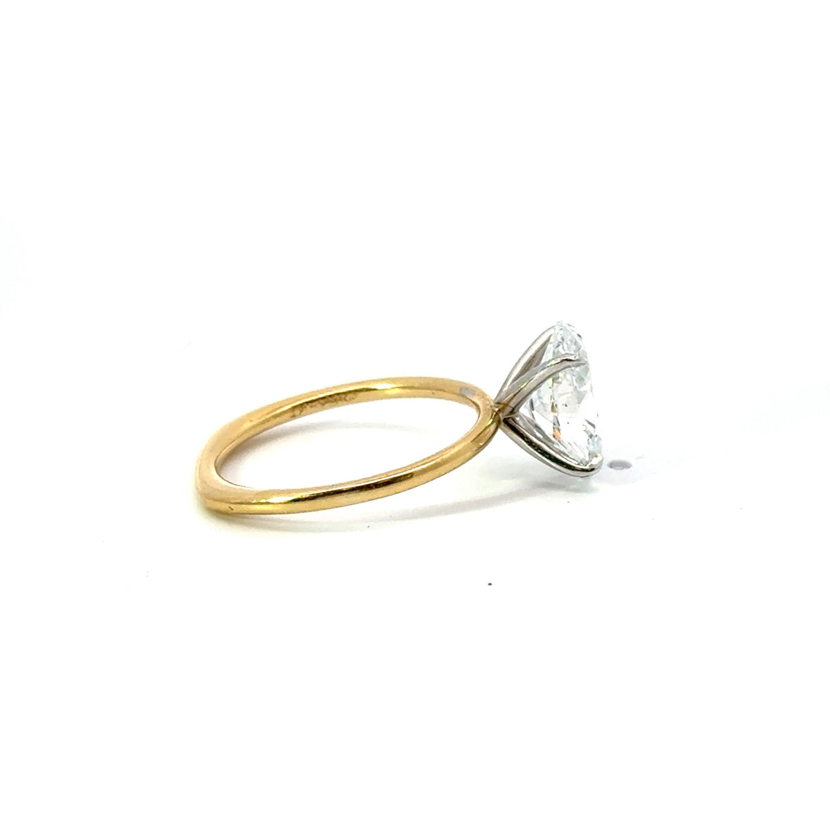 Oval Cut Diamond 1.50MM Solitaire Design- Choice of.50ct /.80ct / 1.00ct or 1.20ct Centre Diamond - Hidden Halo Reverse