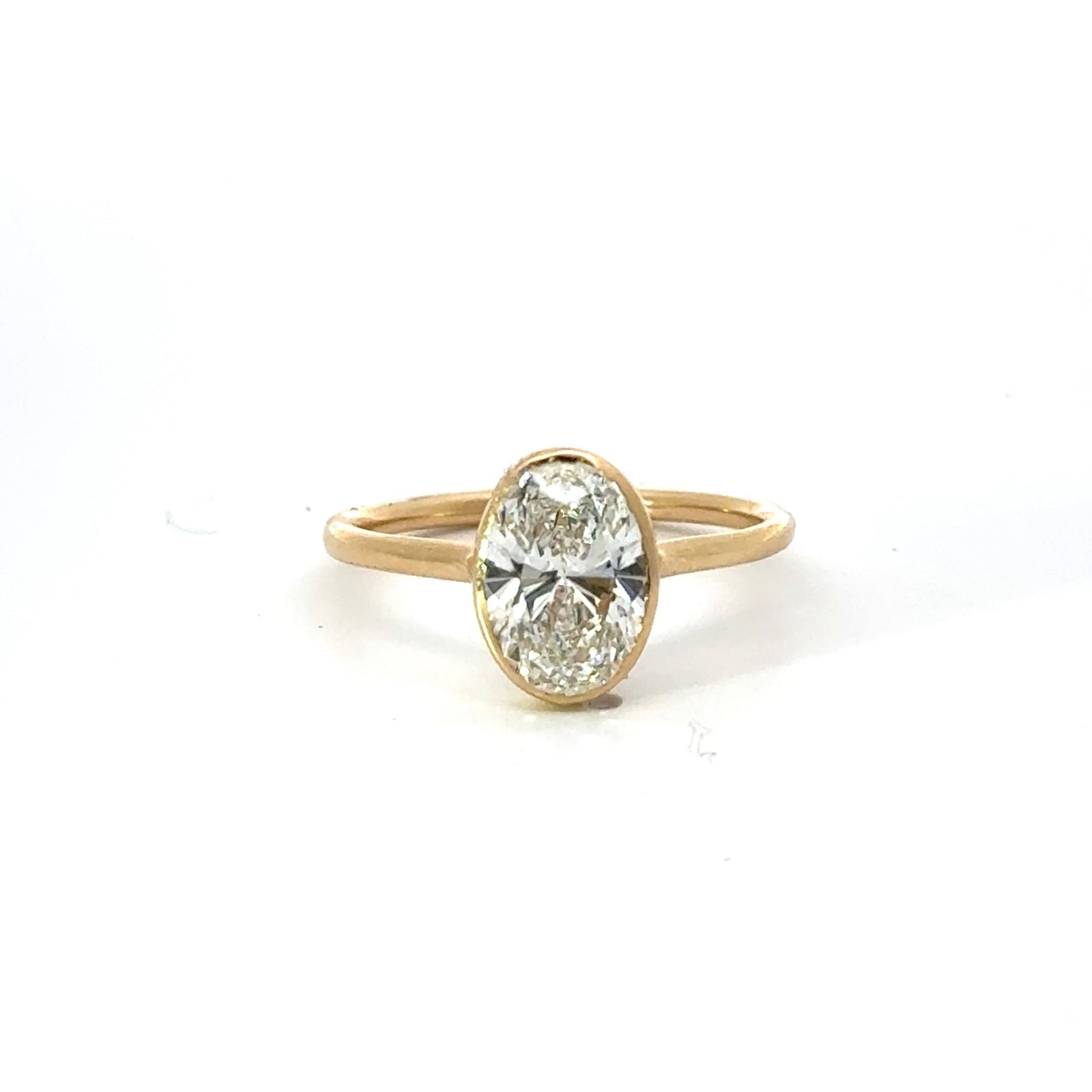 Oval Cut Diamond 1.50MM Solitaire Floating Bezel Design- Choice of.50ct /.80ct / 1.00ct or 1.20ct Centre Diamond
