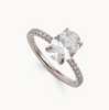 Oval Cut Diamond Italian Pave Design with Diamonds on Prongs- Choice of.50ct /.80ct / 1.00ct or 1.20ct - Hidden Halo