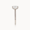 Oval Cut Diamond Italian Pave Design with Diamonds on Prongs- Choice of.50ct /.80ct / 1.00ct or 1.20ct - Hidden Halo