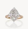 Oval Cut Diamond - Italian Pave Design with Fancy Halo- Choice of.50ct /.80ct / 1.00ct or 1.20ct - Hidden Halo Reverse