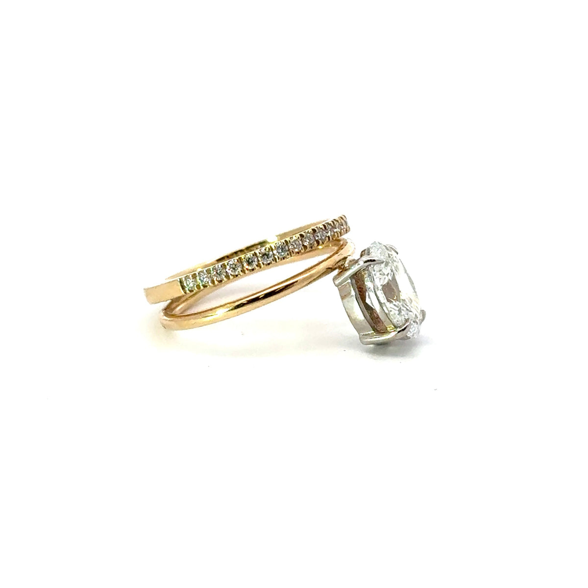 Oval Cut Engagement / Wedding Band Design- Choice of.50ct /.80ct / 1.00ct or 1.20ct Centre Diamond - Hidden Halo