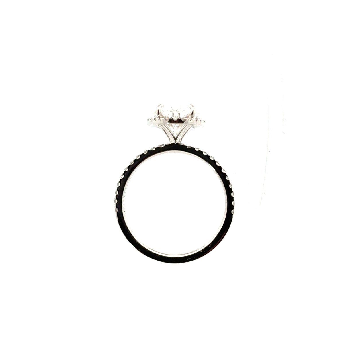 Oval Cut Hidden Halo and Italian Pave Engagement Ring Design- Choice of.50ct /.80ct / 1.00ct or 1.20ct Centre Diamond