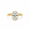 Oval Cut Lab Diamond - 1.50MM Tube Floating Bezel Design- Available in 1.00ct - 7.00ct - Hidden Halo Reverse Halo