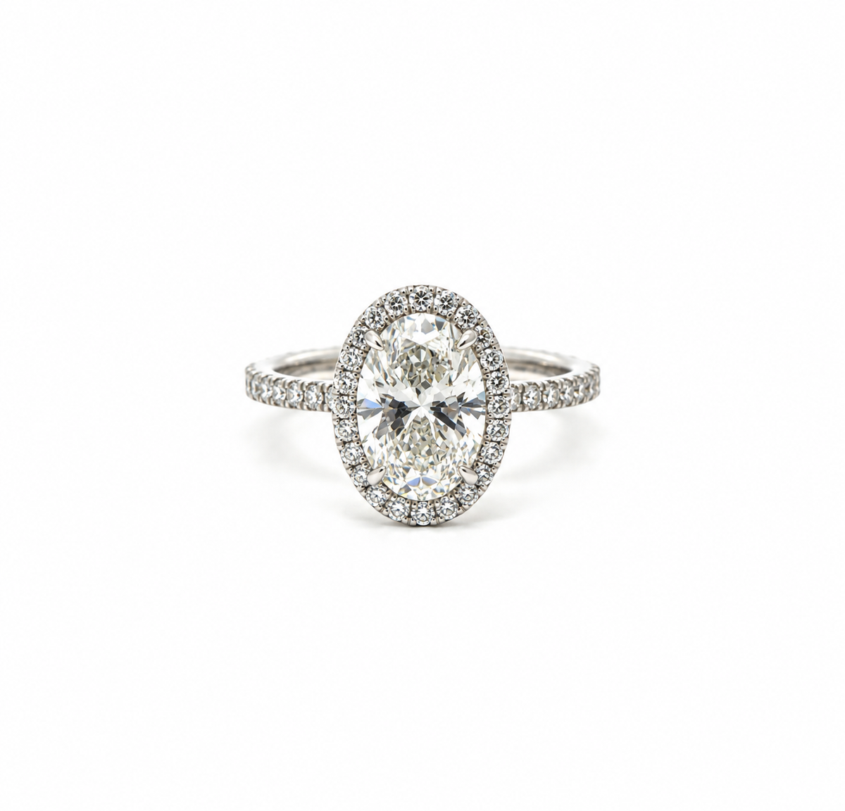 Oval Cut Lab Diamond - Classic Halo & Italian Pave Design - Available in 1.00ct - 7.00ct - Hidden Halo Reverse Halo Lab