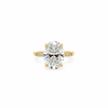 Oval Cut Lab Diamond Engagement Ring | 1/4 Diamond Shank with Plain Gold Head | 18KT Gold - Lab Engagement Ring