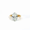 Oval Cut Lab Diamond - 2MM Cigar Band & Reverse Halo- Available in 1.00ct - 7.00ct - Lab Engagement Ring