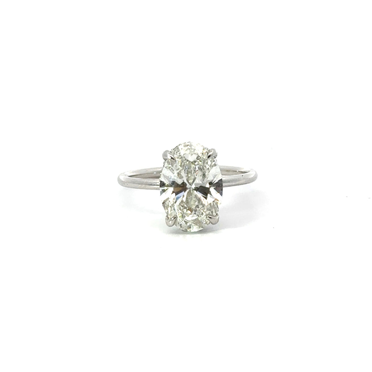 Oval Cut Lab Diamond - Classic 1.50mm Tube Solitaire & Floating Reverse Halo Design- Available in 1.00ct - 7.00ct