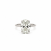Oval Cut Lab Diamond Engagement Ring | Classic 1.50mm Tube Solitaire with Floating Reverse Halo | 18KT Gold - Hidden