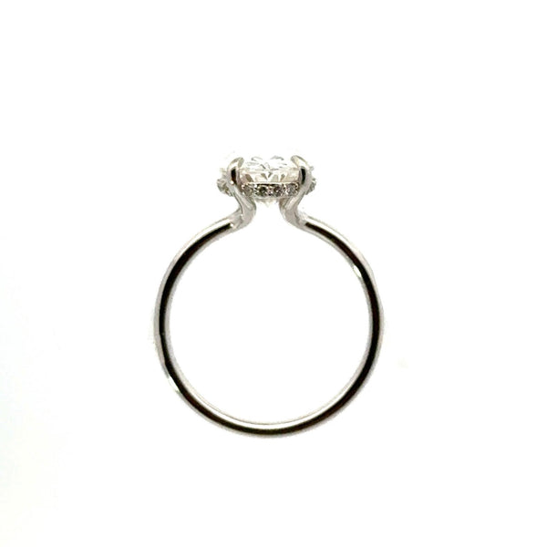 Oval Cut Lab Diamond Engagement Ring | Classic 1.50mm Tube Solitaire w ...