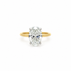 Oval Cut Lab Diamond Engagement Ring | Classic 1.50mm Tube Solitaire | 18KT Gold - Hidden Halo Reverse Halo Natural