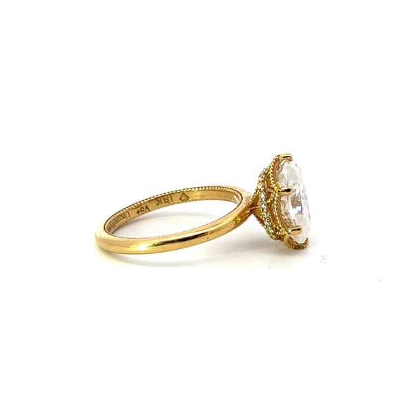 Oval Cut Lab Diamond Engagement Ring | Classic 1.75MM Tube Solitaire w ...