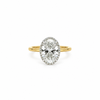Oval Cut Lab Diamond Engagement RIng | Diamondboi Hidden Halo with 1.50mm Tube Shank | 18KT Gold - Hidden Halo Reverse