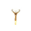 Oval lab diamond split shank ring, 18k yellow gold – profile showing pavé prongs