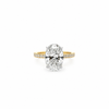 Oval Cut Lab Diamond Engagement Ring | Italian Pavé & Reverse Halo Design | 18KT Gold - Hidden Halo Reverse Halo Lab